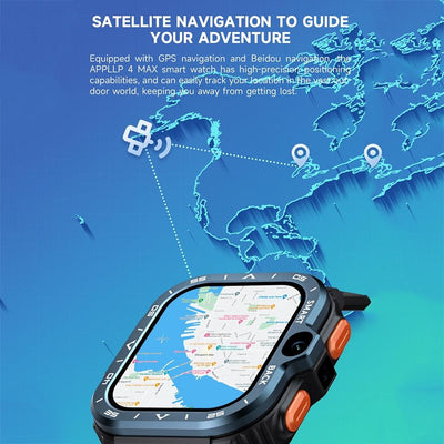 2.02 Inch Android 8.1 Full Network Wifi Card Bluetooth Smart Watch - Navy Blue