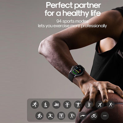 1.28 Inch Ip68 Waterproof Smart Watch Support Make / Answer Call & Heart Rate Monitoring Dark Grey