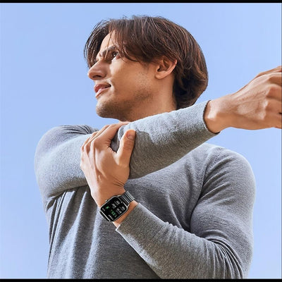 2.04 Inch Colour Screen Smart Watch Steel Strap Support Bluetooth Call - Black