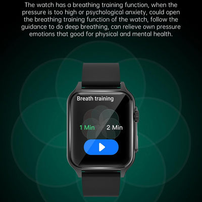 1.96 Inch Ips Screen Smart Watch Supports Bluetooth Calls / Blood Oxygen Monitoring - Black