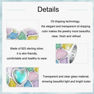 925 Sterling Silver Neon Love Heart Diy Beads Plated