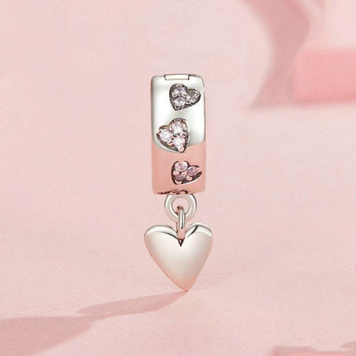 925 Sterling Silver Platinum Plated Smart Heart Diy Beads