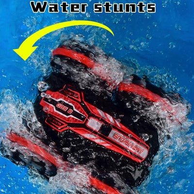 Amphibious Stunt Rc Car - Double-sided Rolling - 2.4g - Electric - Kids' Toy - Red