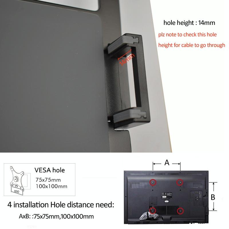 Adjustable Desktop Stand for 17-32 and 12-17 Monitors - Aluminum - Black