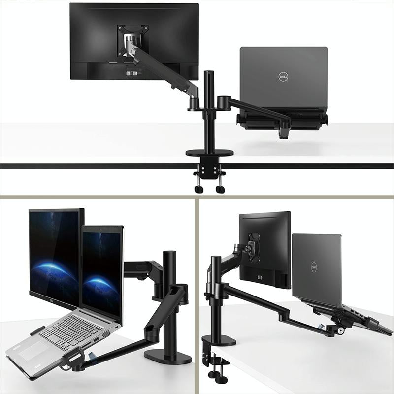 Adjustable Desktop Stand for 17-32 and 12-17 Monitors - Aluminum - Black