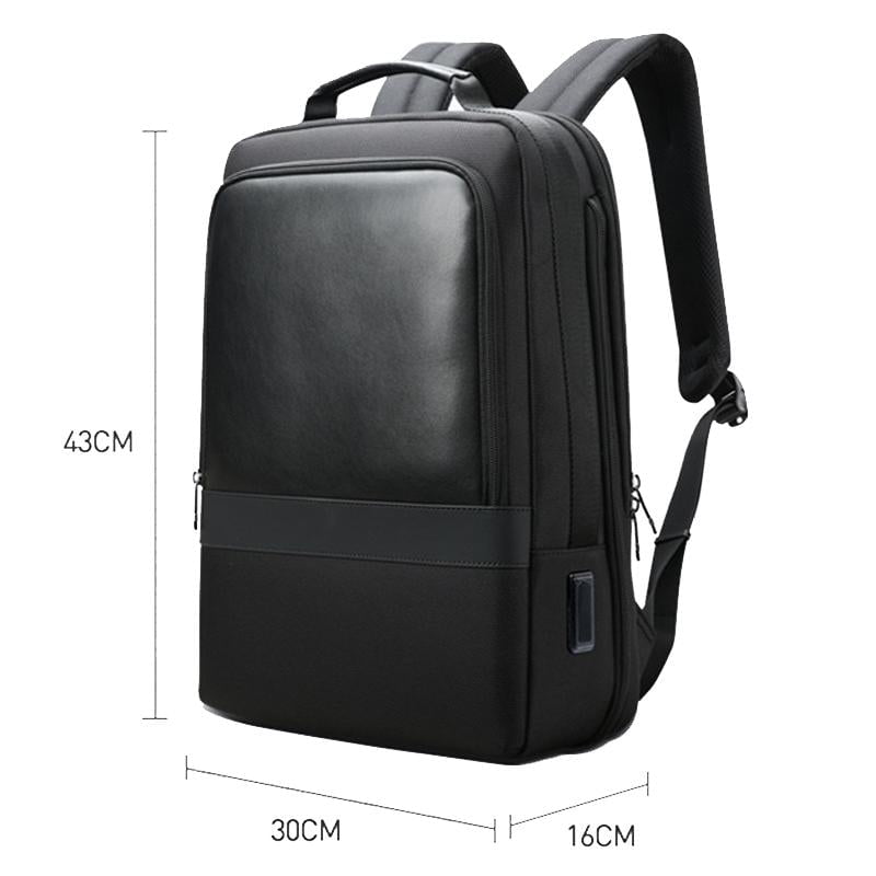 Large Capacity Business Laptop Backpack With Usb & Type-C Port - Black