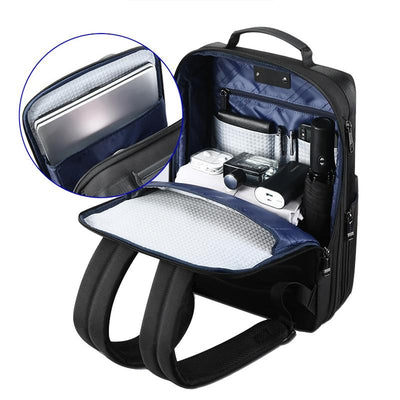 Large Capacity Business Laptop Backpack With Usb & Type-C Port - Black
