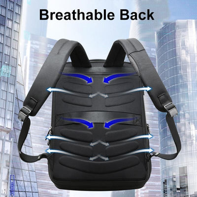 Large Capacity Business Laptop Backpack With Usb & Type-C Port - Black