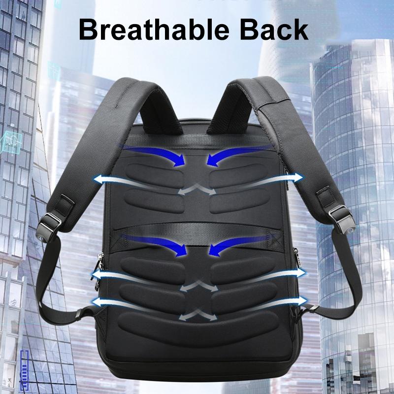 Large Capacity Business Laptop Backpack With Usb & Type-C Port - Black