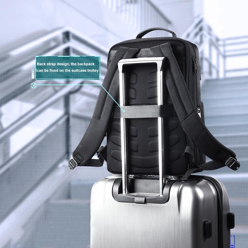 Large Capacity Business Laptop Backpack With Usb & Type-C Port - Black