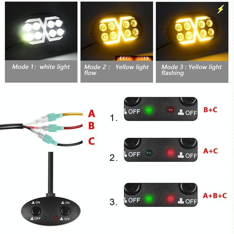 5.5 Inch Elliptical Hybrid X - Shaped Car Work Light