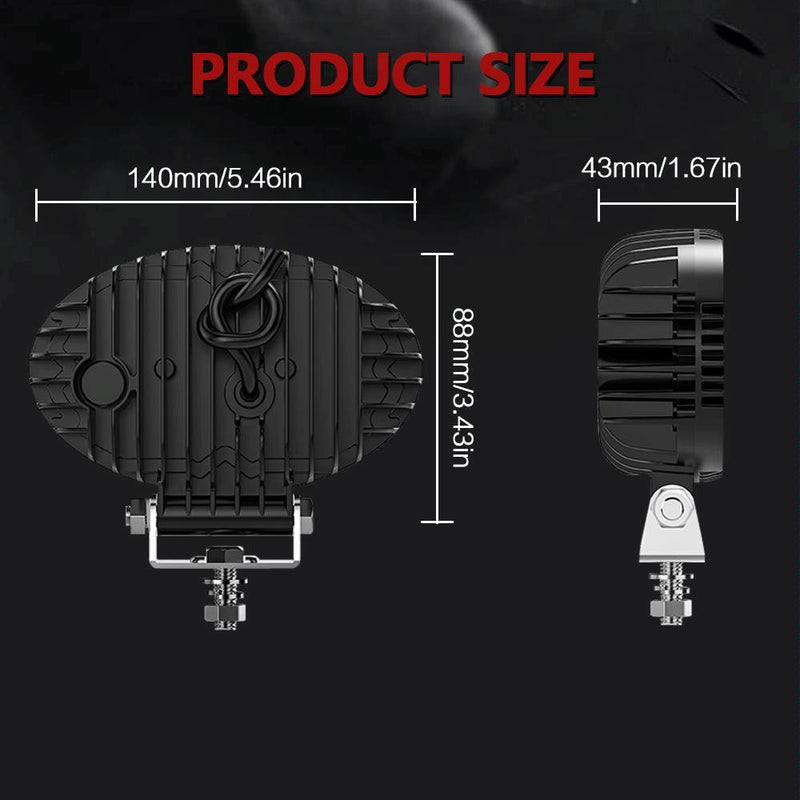 5.5 Inch Elliptical Hybrid X - Shaped Car Work Light