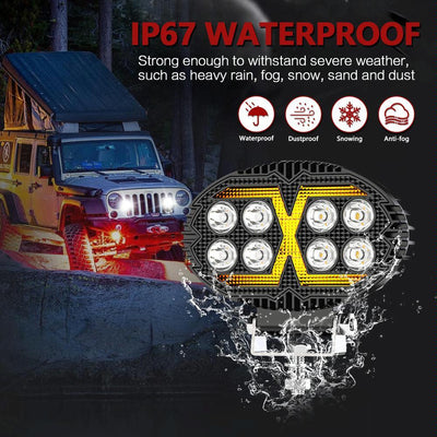 5.5 Inch Elliptical Hybrid X - Shaped Car Work Light