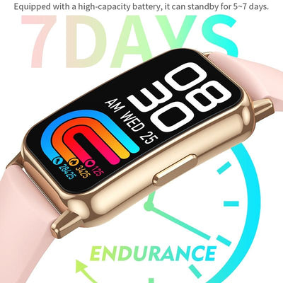 1.47 Inch Waterproof Smart Watch Heart Rate & Blood Pressure Support - Black