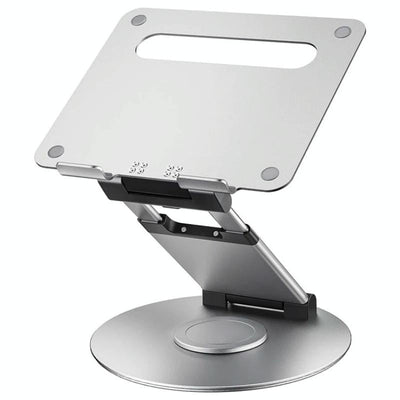 Adjustable 360 Degree Rotating Laptop Stand for 10-17 Inch Devices - Silver