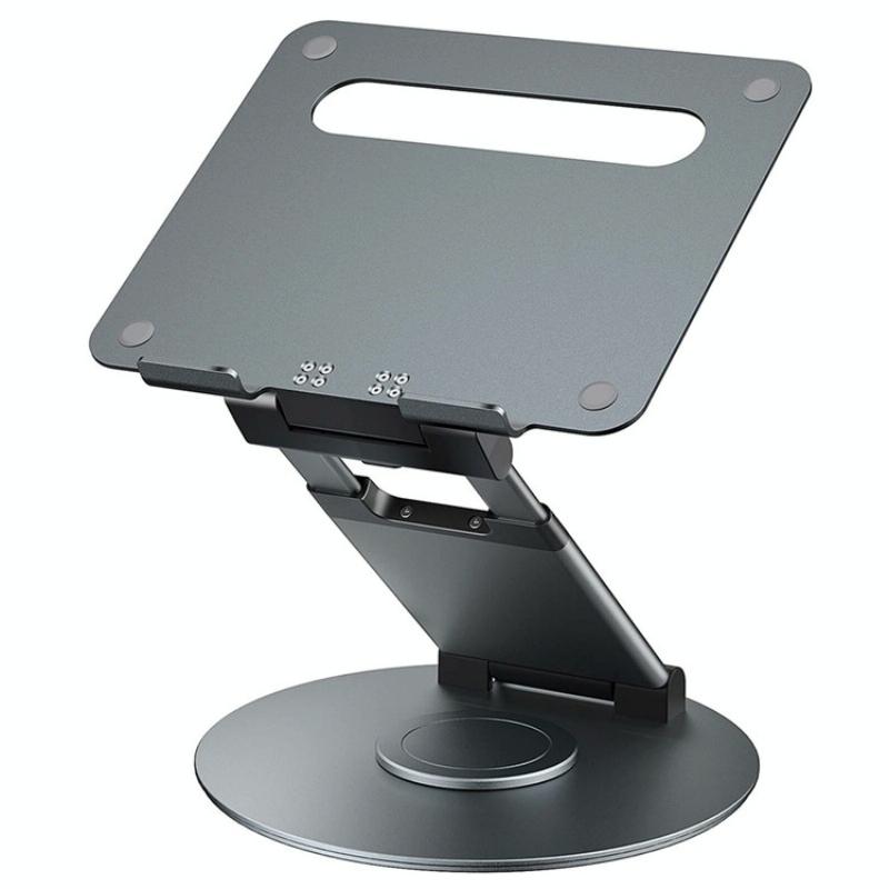 Adjustable 360 Degree Rotating Laptop Stand for 10-17 Inch Devices - Silver