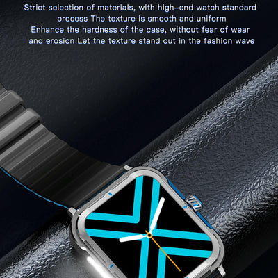 1.9 Inch Tft Square Screen Smart Watch Supports Blood Pressure Monitoring - Black