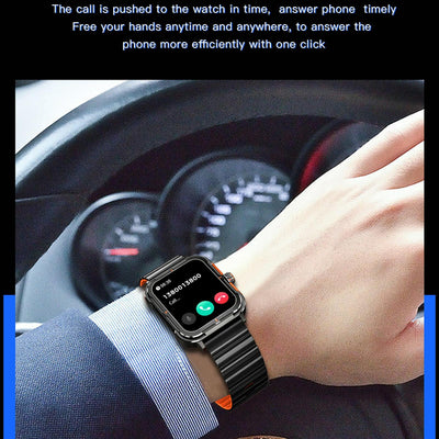 1.9 Inch Tft Square Screen Smart Watch Supports Blood Pressure Monitoring - Black