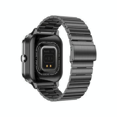 2.01 Inch 2 In 1 Bluetooth Earphone Smart Watch With Nfc & Steel Strap - Black
