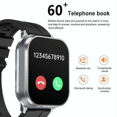 2.01 Inch 2 In 1 Bluetooth Earphone Smart Watch With Nfc & Steel Strap - Black