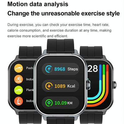 2.01 Inch 2 In 1 Bluetooth Earphone Smart Watch With Nfc & Steel Strap - Black