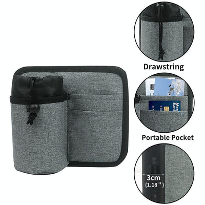 Portable Luggage Bag with Cup Holder - Gray