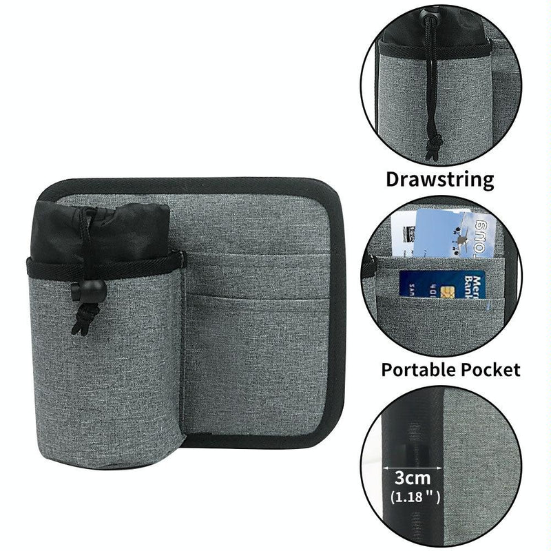Portable Luggage Bag with Cup Holder - Gray