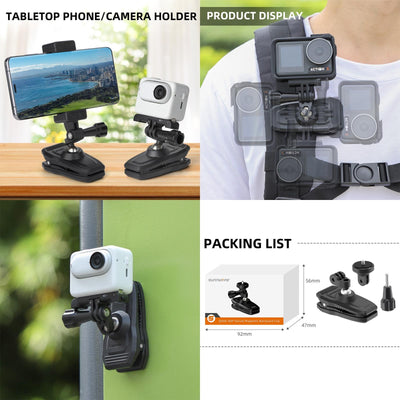 360 Degree Swivel Backpack Clip for Magnetic Action Camera Mount