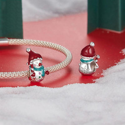 925 Sterling Silver Snowman Bracelet Beads