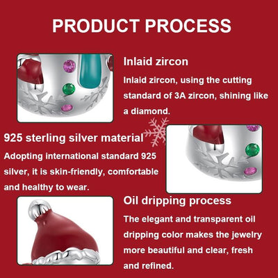 925 Sterling Silver Snowman Bracelet Beads