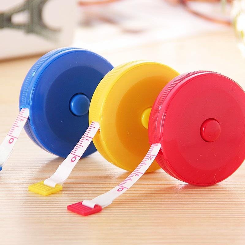 4-Pack Mini Retractable Tape Measure - 1.5M Plastic Cute Automatic (Random Color Delivery)