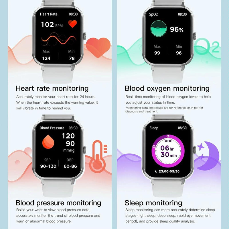 1.83 Inch Touch Screen Ai Voice Heart Rate / Blood Oxygen / Blood Pressure / Sleep Monitoring Bluetooth Smartwatch - Black