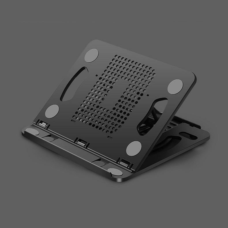 Adjustable Laptop Cooling Stand - Foldable Design - Black