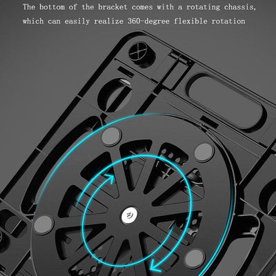 Adjustable Laptop Cooling Stand - Foldable Design - Black