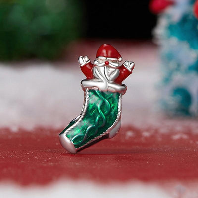 925 Sterling Silver Santa Bracelet Christmas Beads