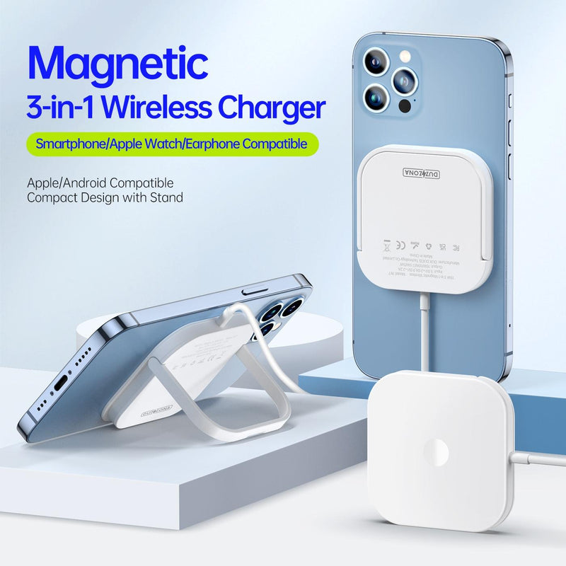 3 In 1 Magnetic Wireless Charger White