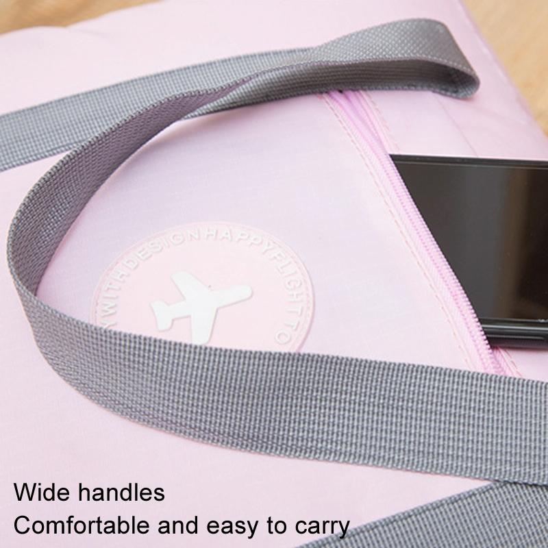 Folding Travel Bag with Trolley Case for Luggage - Black