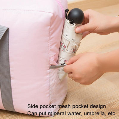 Folding Travel Bag with Trolley Case for Luggage - Black