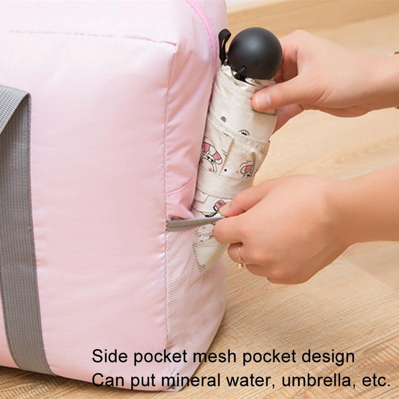 Folding Travel Bag with Trolley Case for Luggage - Black