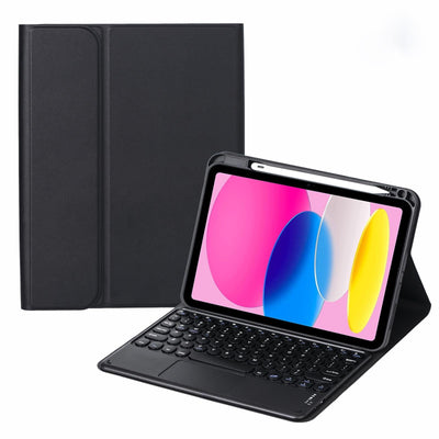2022 Ipad 10.9 Touch Keyboard Leather Case With Pen Slot - Light Green