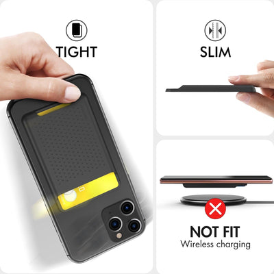 Universal Adhesive Silicone Card Case For Mobile Phones - Black