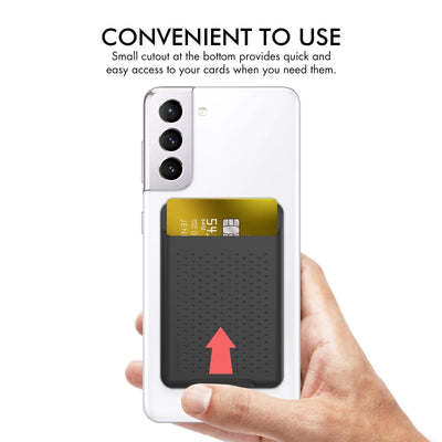 Universal Adhesive Silicone Card Case For Mobile Phones - Black