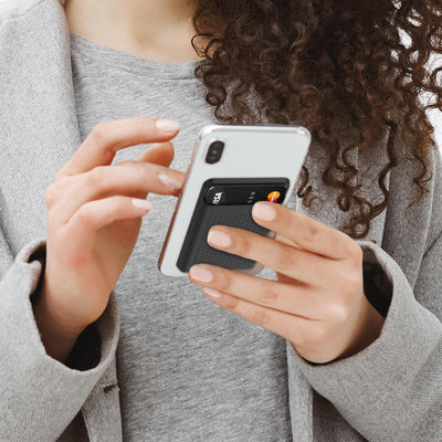 Universal Adhesive Silicone Card Case For Mobile Phones - Black