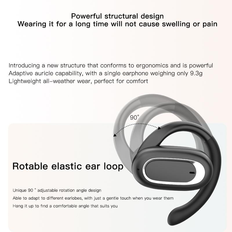 Adjustable Wireless Bluetooth Earphones with Noise Reduction - T35 Ows - Black