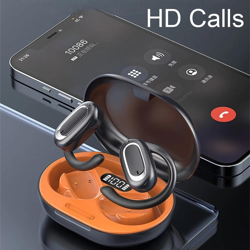 Adjustable Wireless Bluetooth Earphones with Noise Reduction - T35 Ows - Black