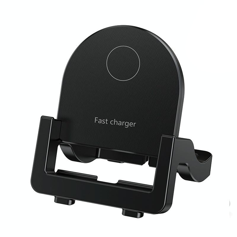 15W Vertical Wireless Fast Charger With Phone Holder - Black