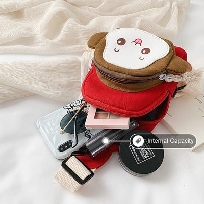 Adorable Monkey Crossbody Bag For Kids - Yellow