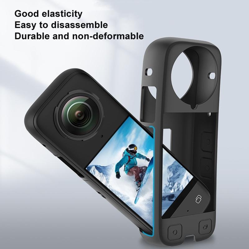 Black Silicone Case for Insta360 X4 Ox4-jst-cy Body