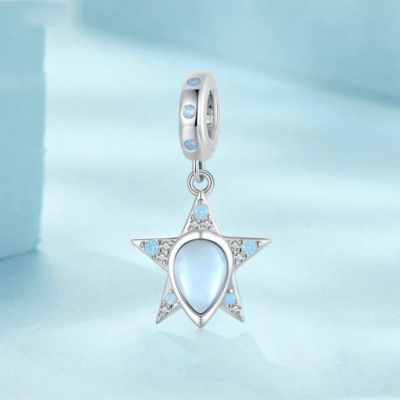 925 Sterling Silver Blue Star Beaded Bracelet