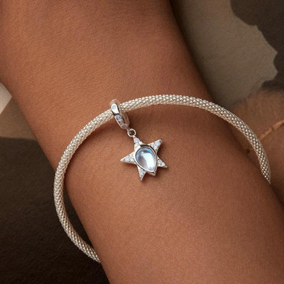 925 Sterling Silver Blue Star Beaded Bracelet